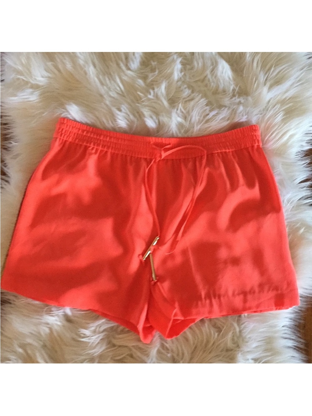 DVF 100% Silk Benan Short in Firework Coral